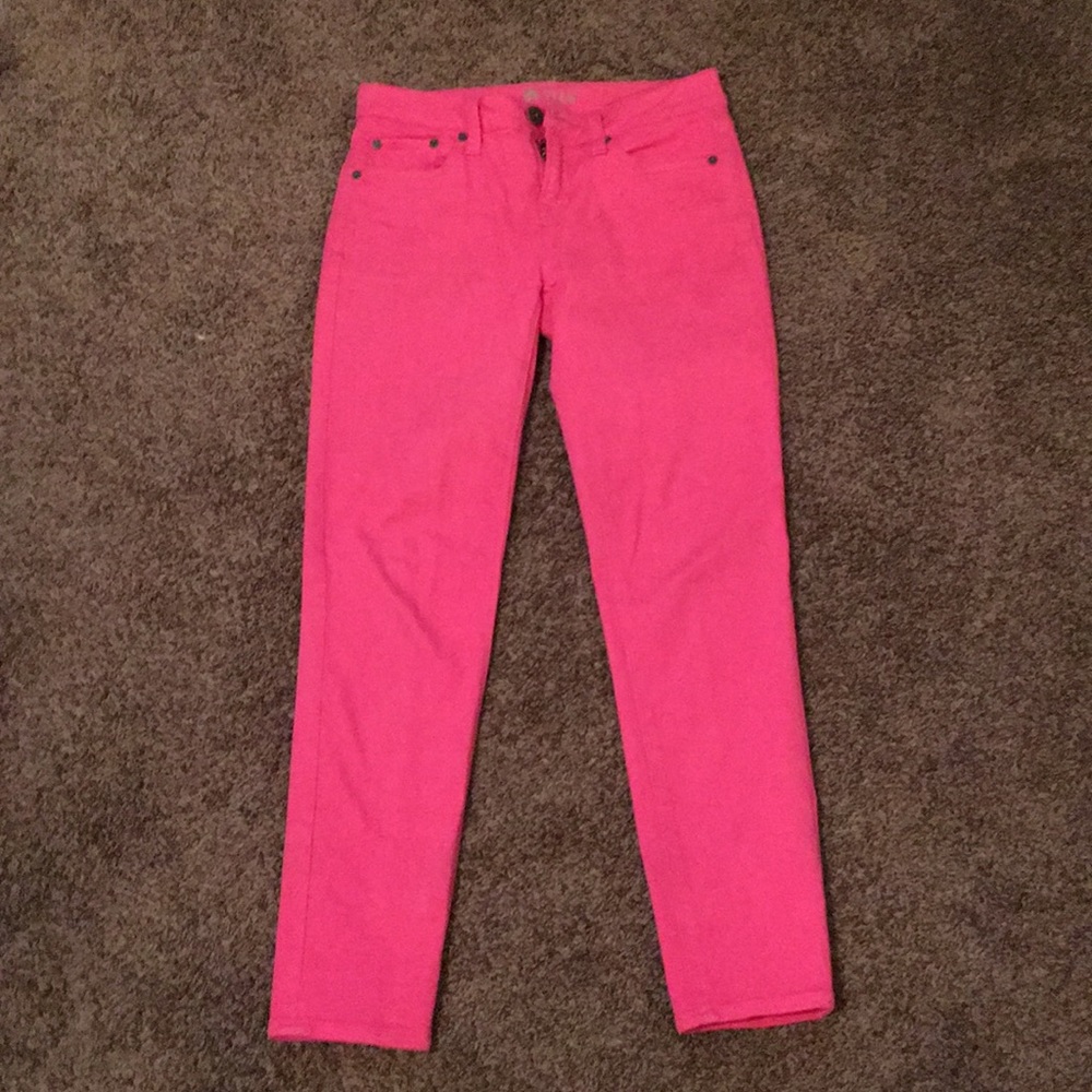 Stylus by JCPenney Bright Pink Skinny Ankle Jeans